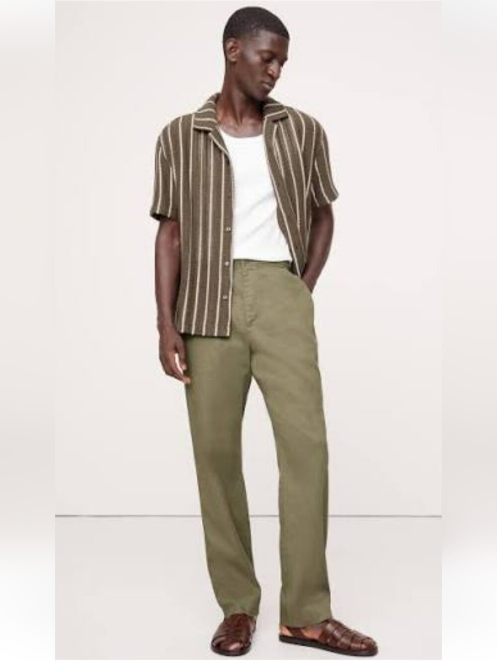 Banana Republic Men's Drawstring Chinos in Light Khaki XL NWOT
